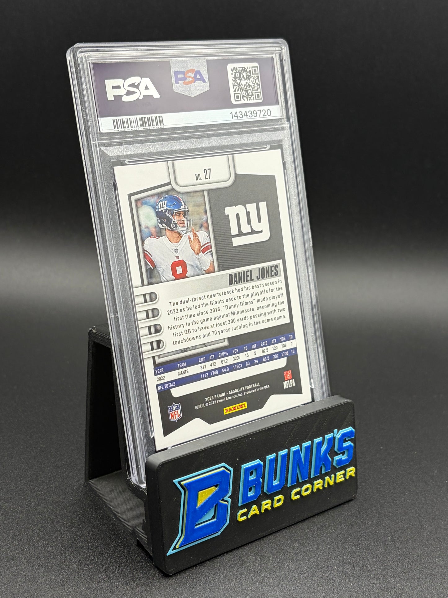 2023 Daniel Jones Purple Rain Absolute PSA 9 6/10