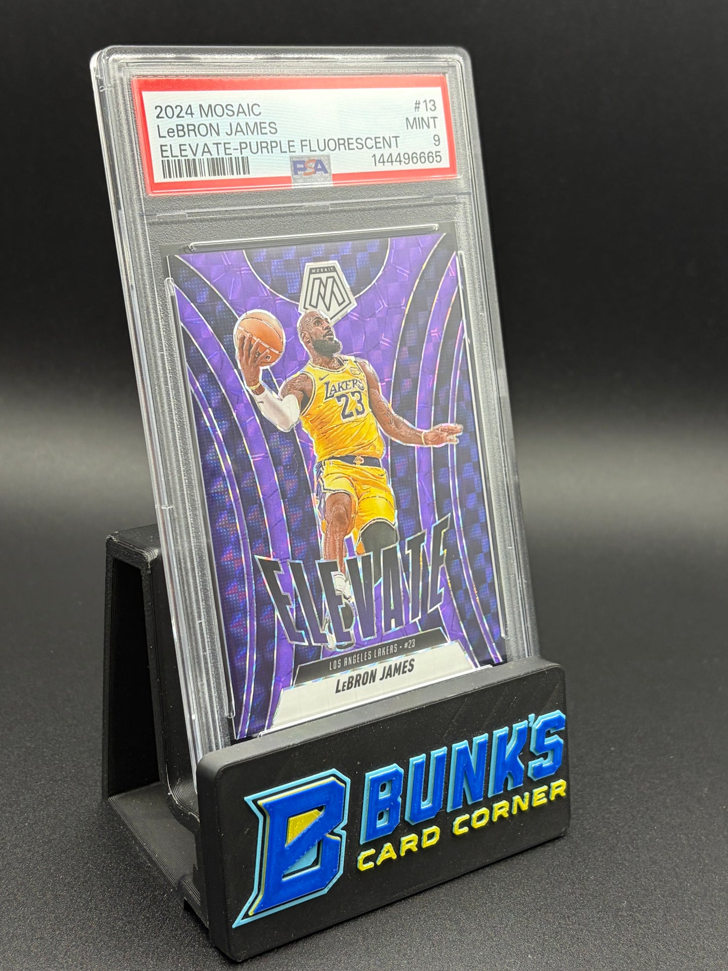 2024 LeBron James Elevate Purple Fluorescent PSA 9