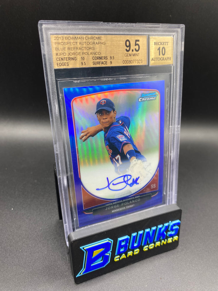 2013 Jorge Polanco Blue Refractors Auto. BGS 10/9.5