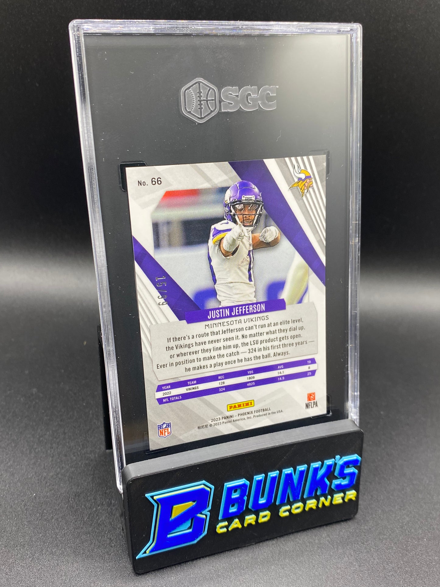 2023 Justin Jefferson Purple Color Match SGC 10 (Box 30)