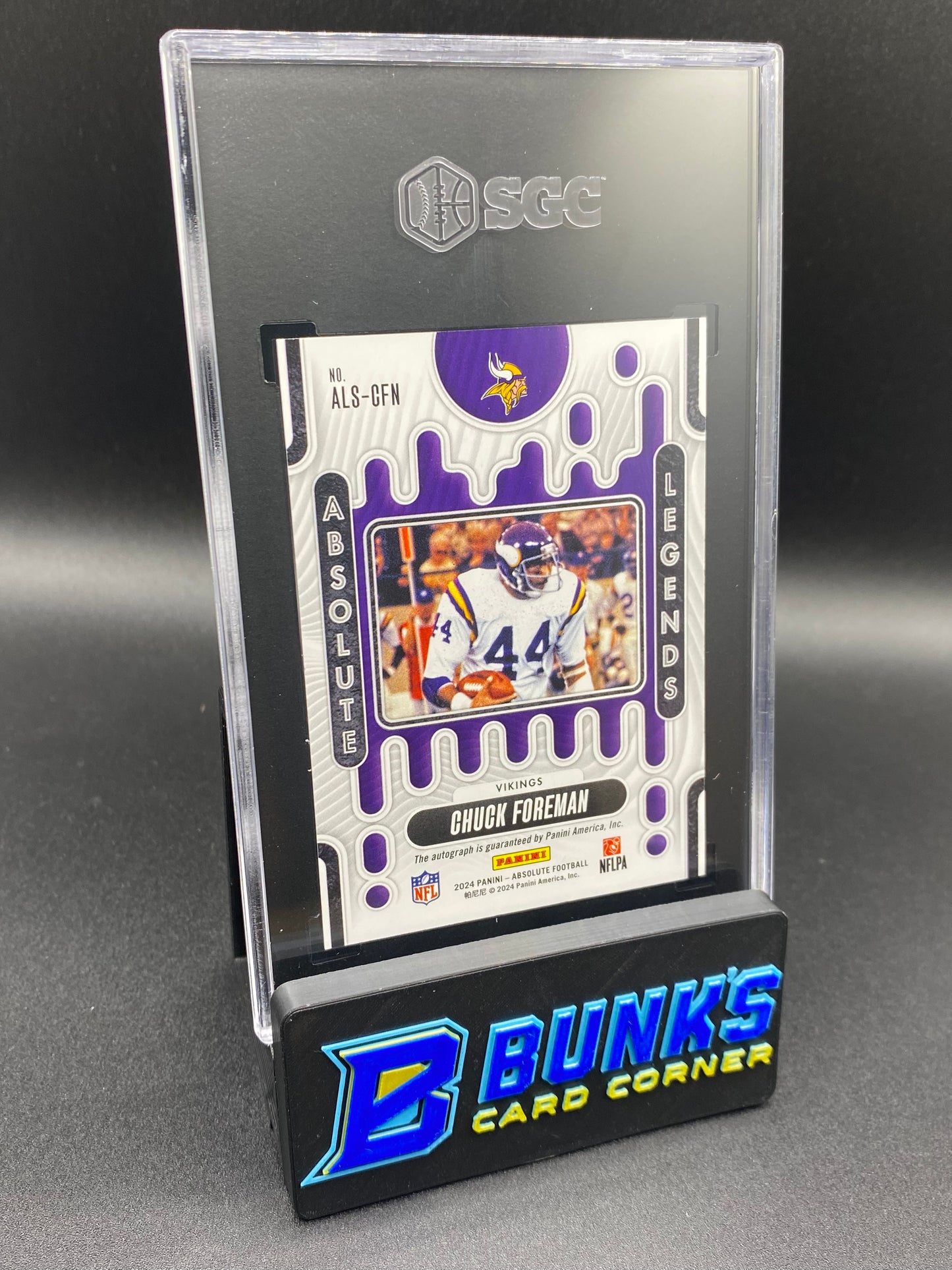 2024 Chuck Foreman Absolute Legends Sig. Book end SGC 10/9 (Box 30)