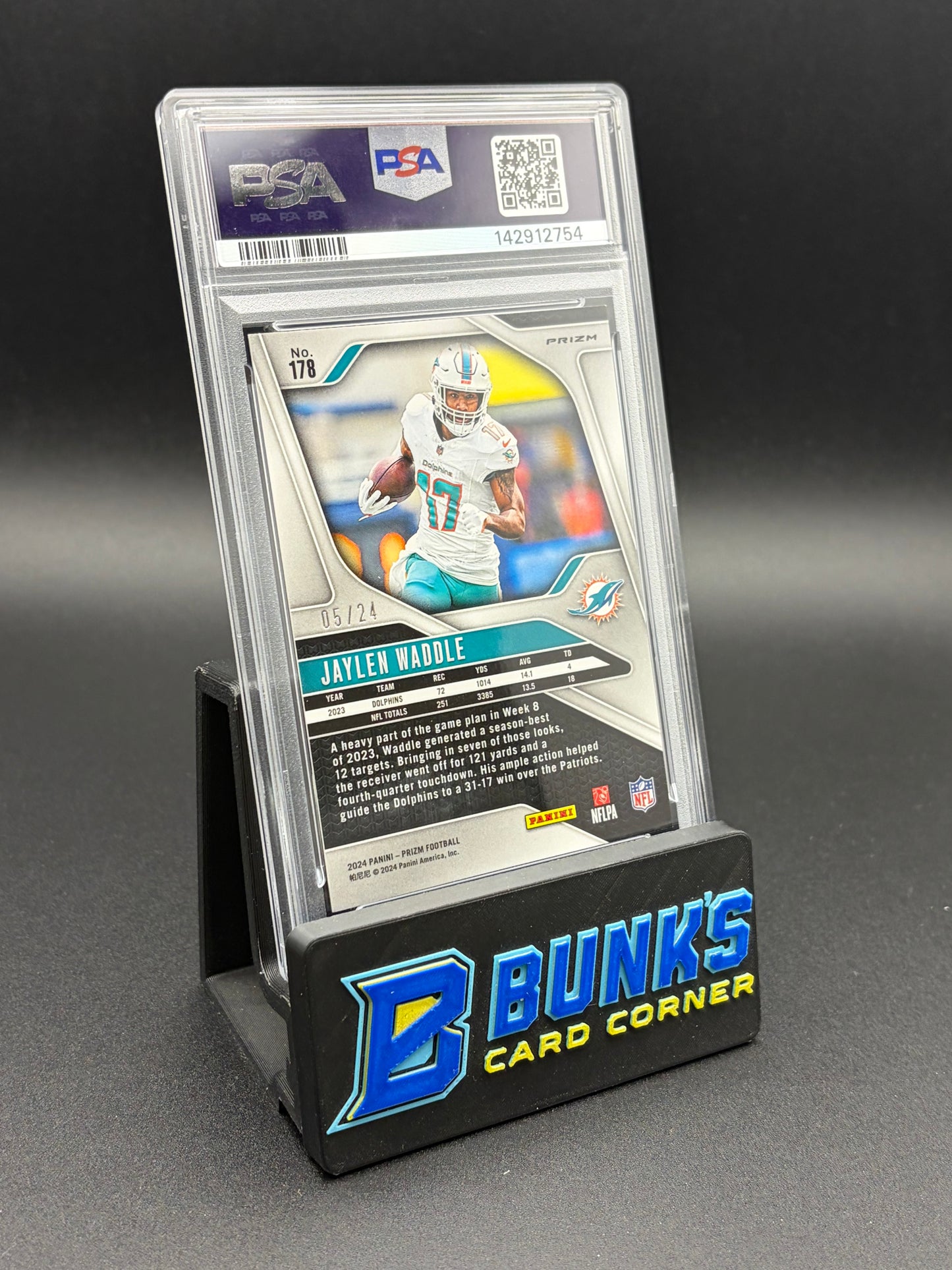 2024 Jaylen Waddle Gold Sparkle Prizm PSA 9 5/24