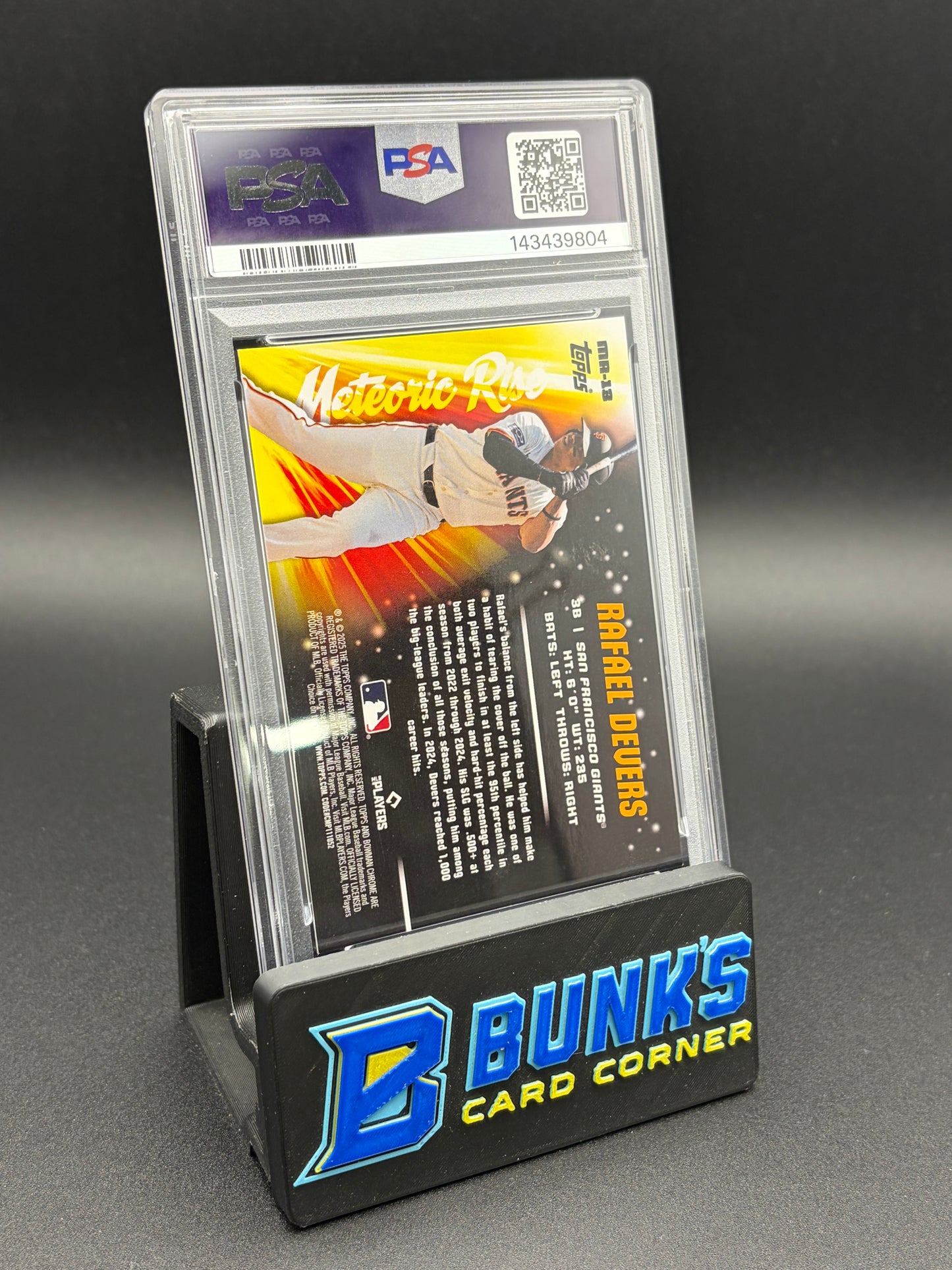 2025 Rafael Devers Meteoric Rise Orange Ref PSA 9