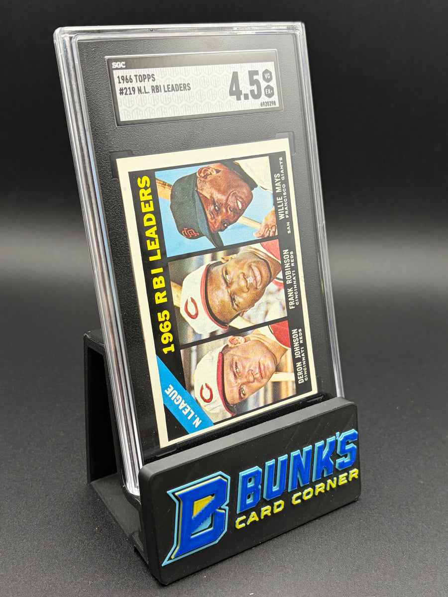 1966 Deron Johnson/Frank Robinson/Willie Mays RBI Leaders SGC 4.5