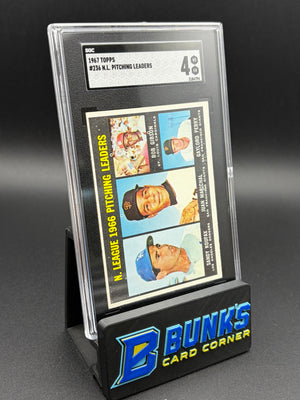 1967 Sandy Koufax/Juan Marichal/Gaylord Perry/Bob Gibson Pitching Leaders SGC 4