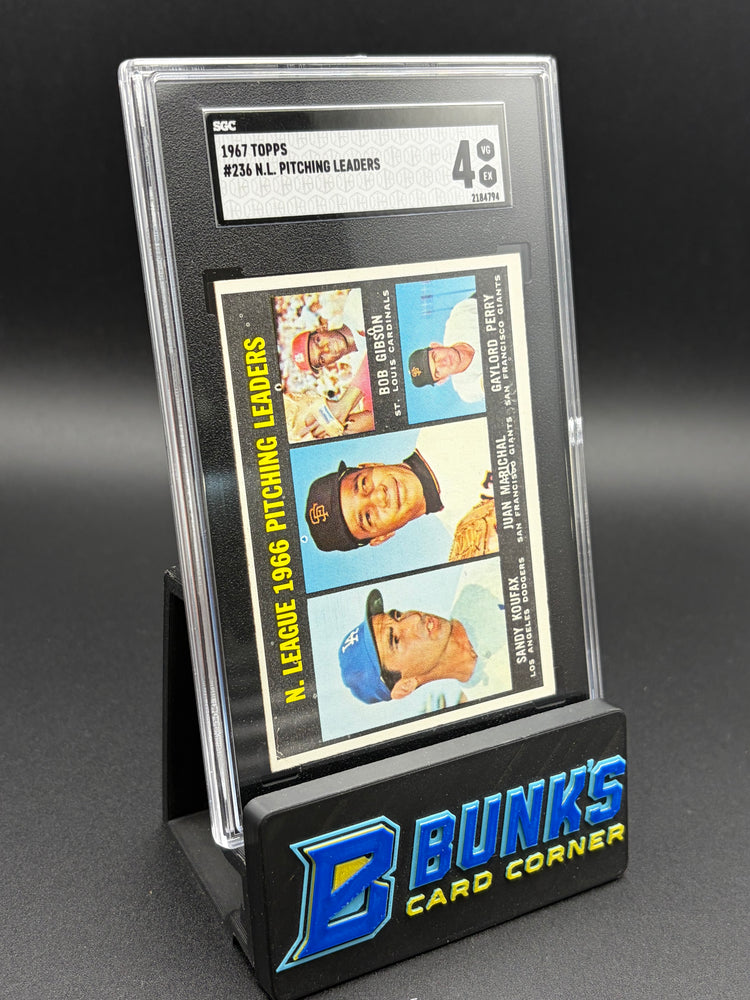 1967 Sandy Koufax/Juan Marichal/Gaylord Perry/Bob Gibson Pitching Leaders SGC 4