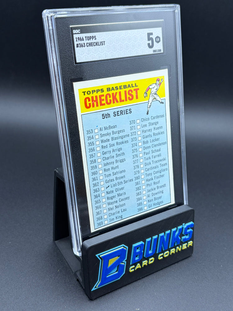 1966 Topps Baseball Checklist SGC 5