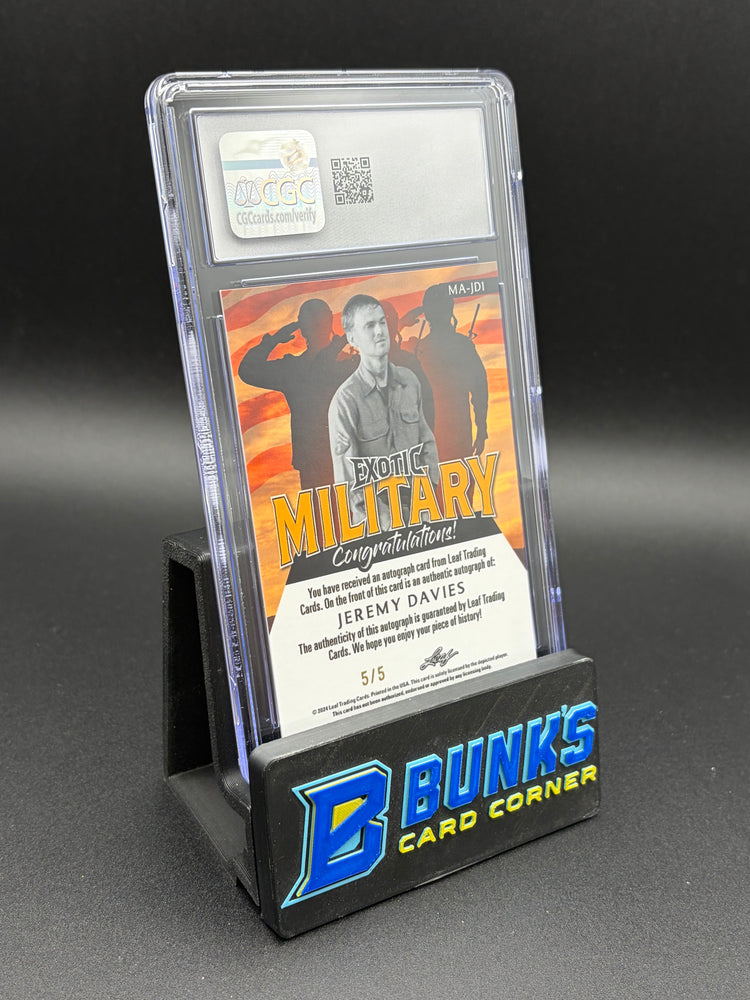 2024 Jeremy Davis Prismatic Army Military Auto Leaf Exotic Military CGC 10 Auto 9