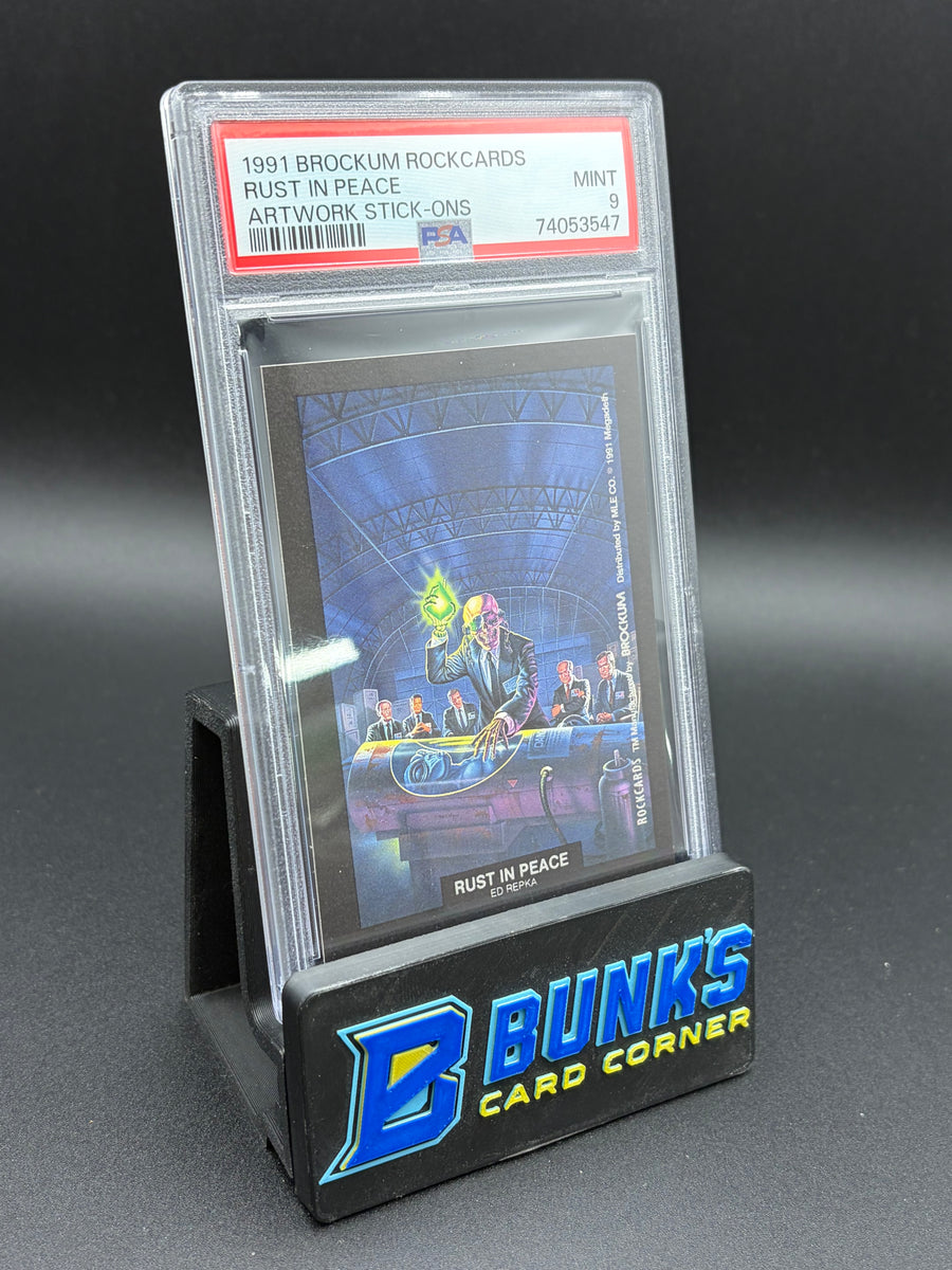 1991 Rust In Peace Artworks Stick Ons Rockcards PSA 9