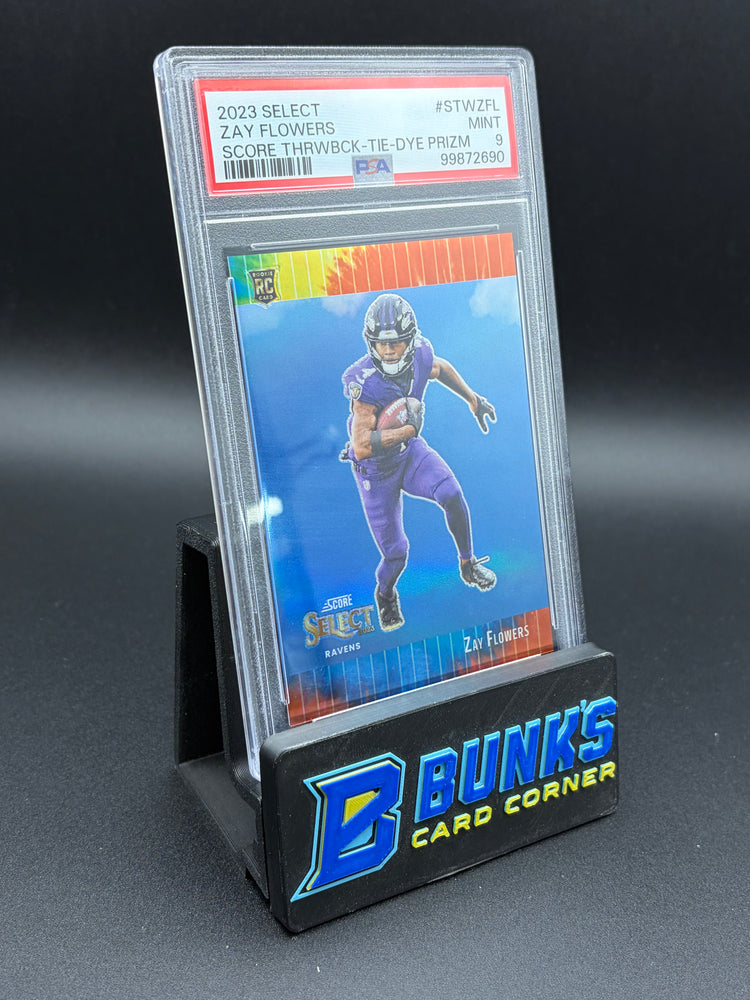 2023 Zay Flowers Score Throwback Tie Dye Prizm PSA 9 RC 20/25