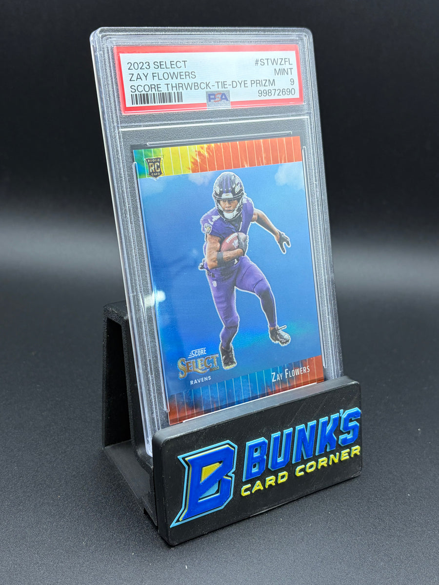 2023 Zay Flowers Score Throwback Tie Dye Prizm PSA 9 RC 20/25
