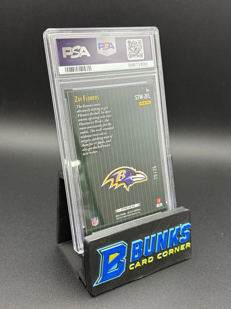 2023 Zay Flowers Score Throwback Tie Dye Prizm PSA 9 RC 20/25