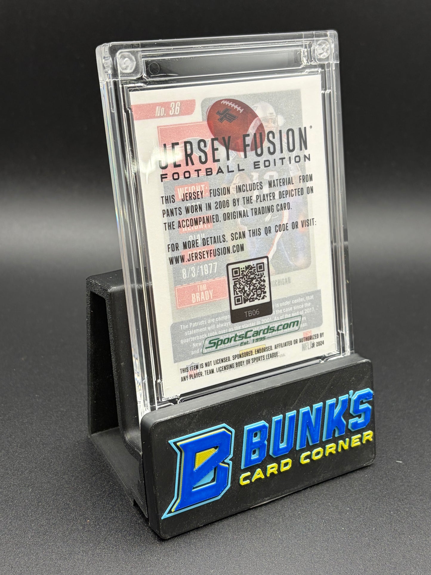 Tom Brady Panini Contenders Season Ticket Game Used Swatch Jersey Fusion