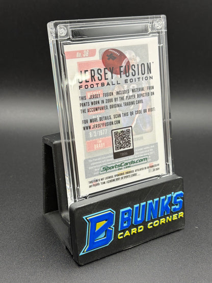 Tom Brady Panini Contenders Season Ticket Game Used Swatch Jersey Fusion