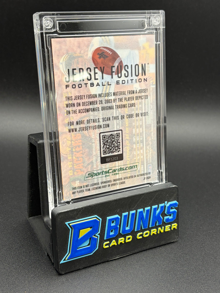 Brett Favre Pinnaele Game Used Swatch Jersey Fusion