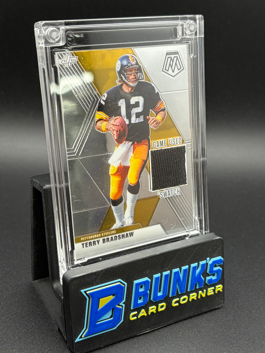 Terry Bradshaw Gold & Silver Mosaic Game Used Swatch Jersey Fusion