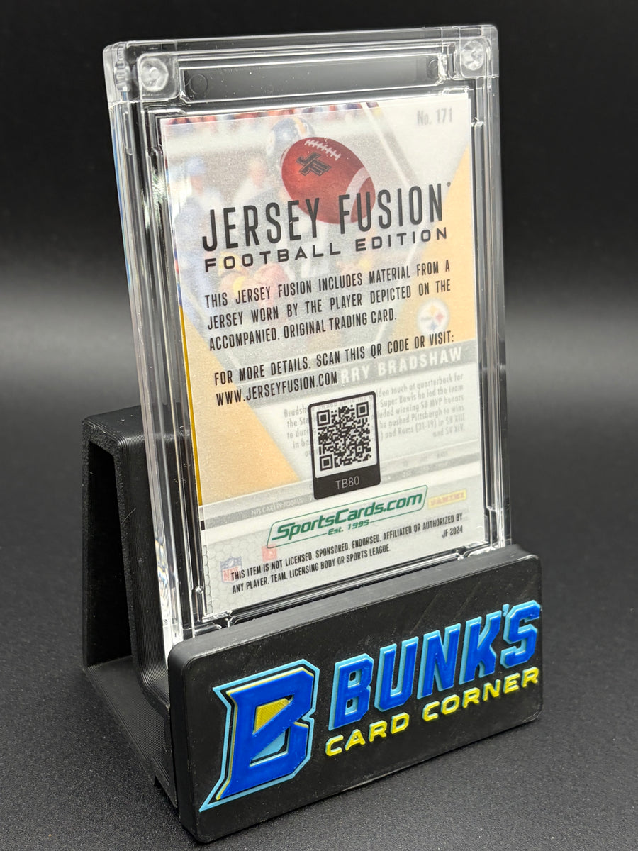 Terry Bradshaw Gold & Silver Mosaic Game Used Swatch Jersey Fusion