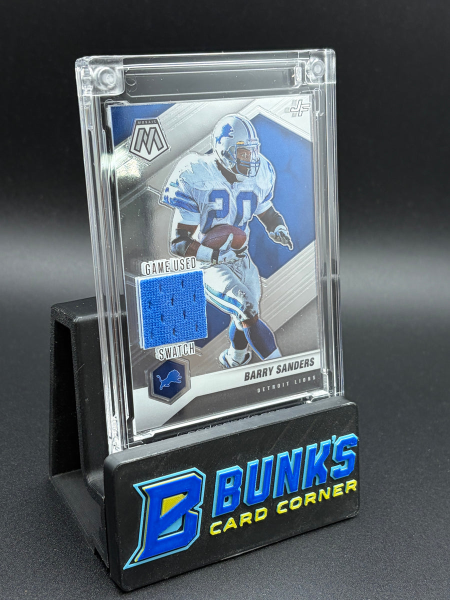 Barry Sanders Blue Mosaic Game Used Swatch Jersey Fusion