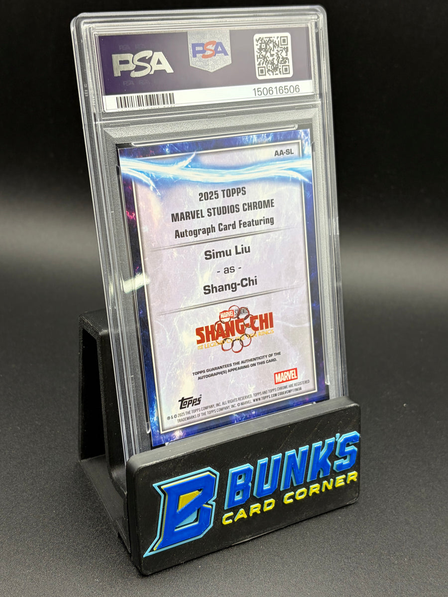 Shang-Chi - Simu Liu Single AU Red Refractor PSA 10 Auto 10 3/5