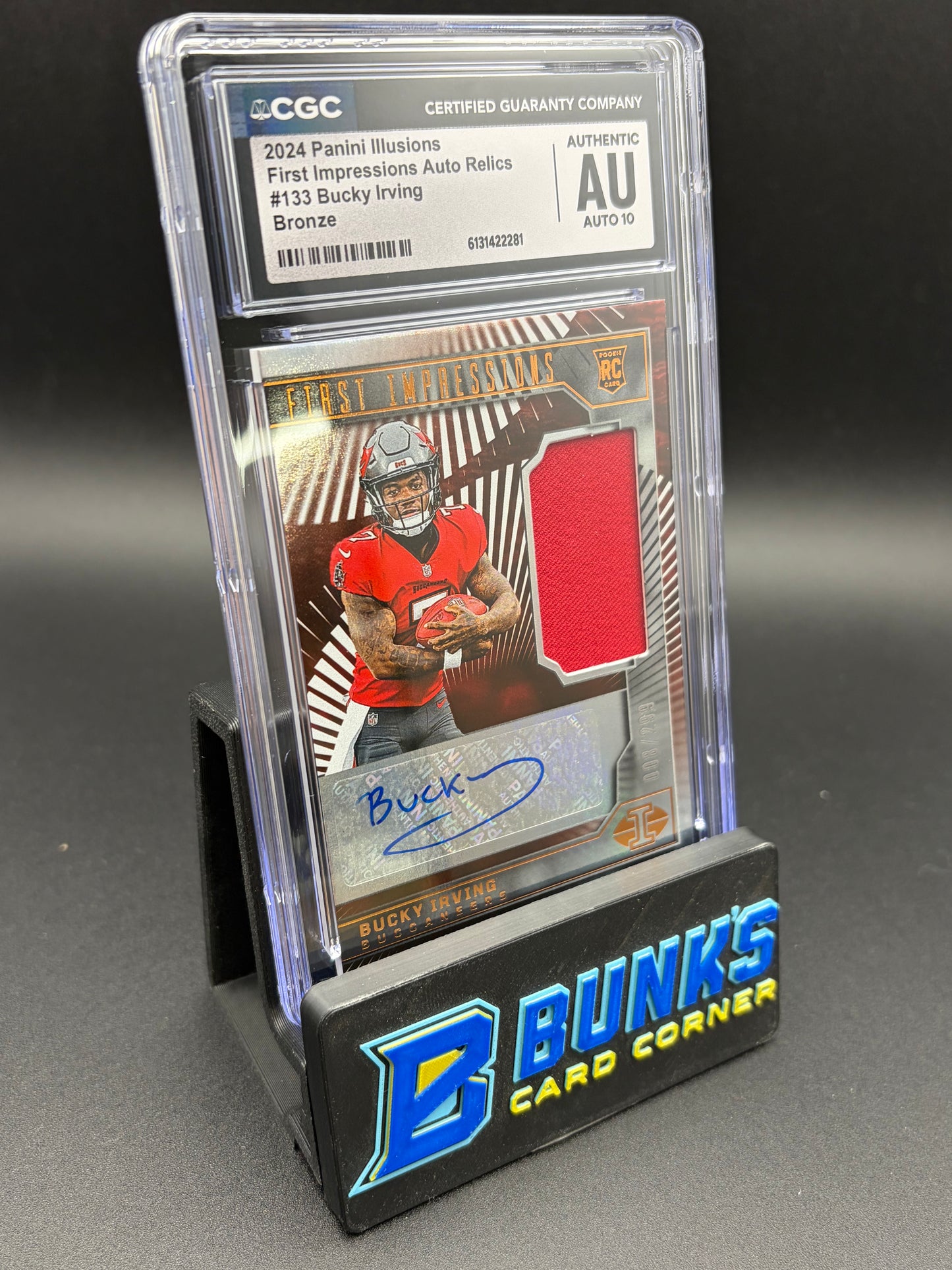 2024 Bucky Irving Bronze First Impressions Auto Relics CGC AU Auto 10 RC