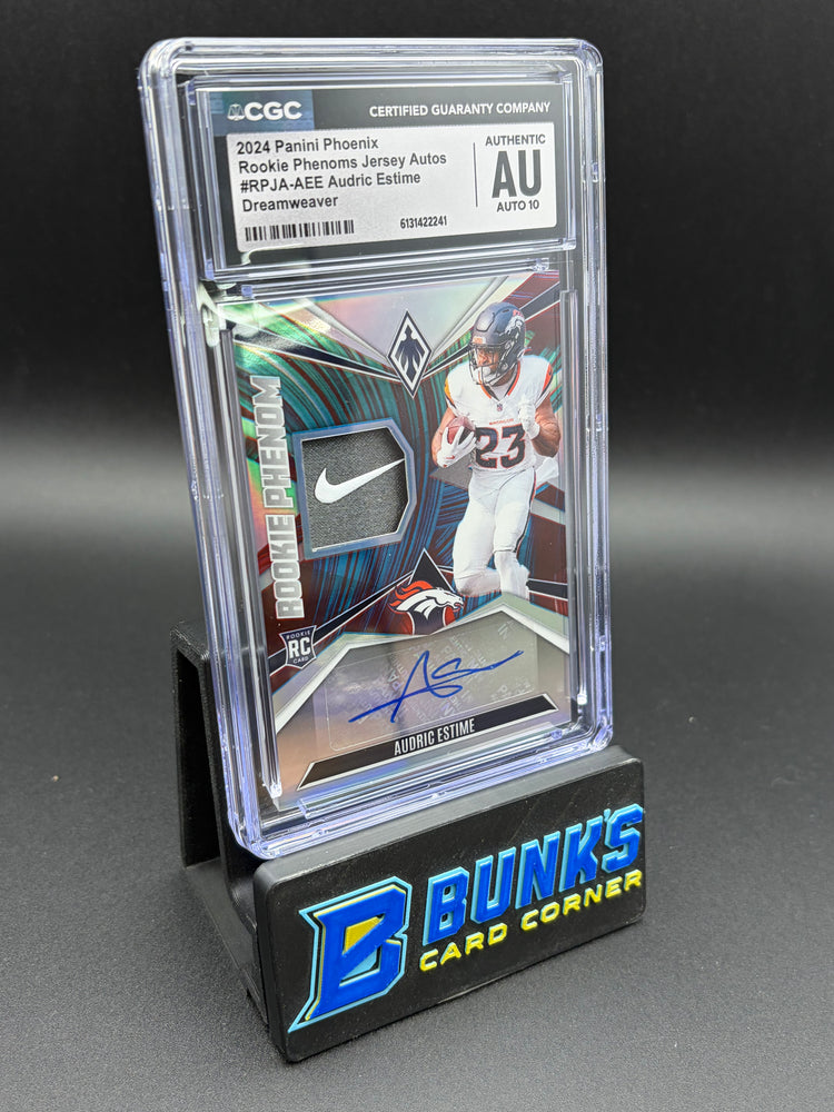 2024 Audric Estime Dreamweaver Rookie Phenoms Jersey Autos CGC AU Auto 10 RC 3/6