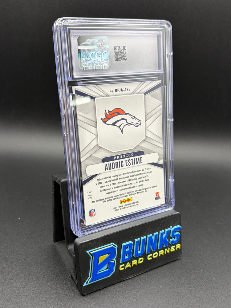 2024 Audric Estime Dreamweaver Rookie Phenoms Jersey Autos CGC AU Auto 10 RC 3/6