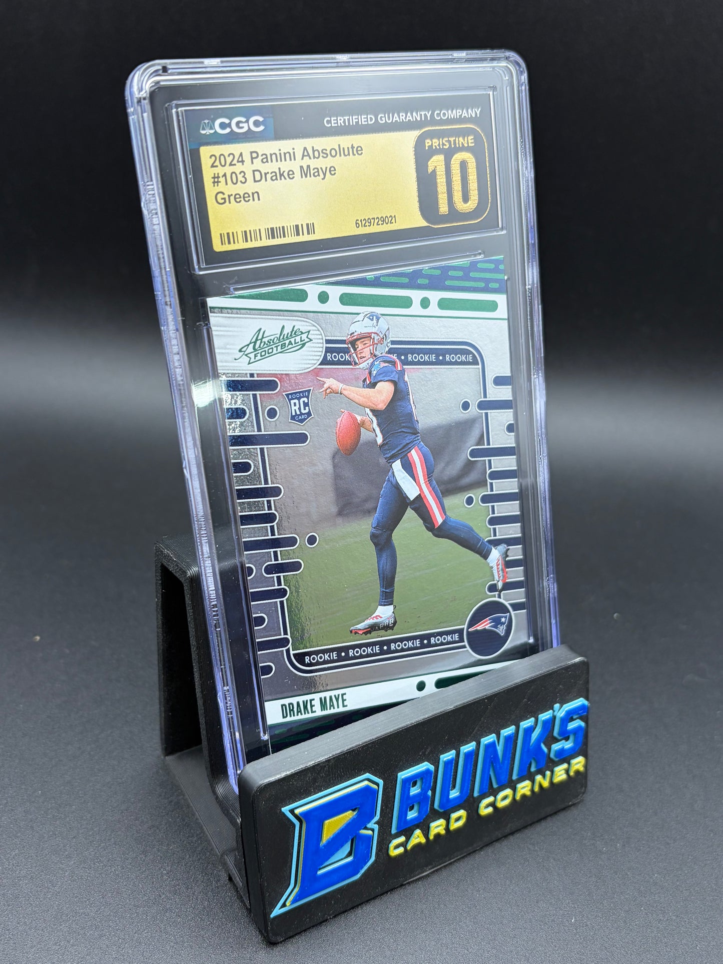 2024 Drake Maye Green Absolute CGC Pristine 10 RC