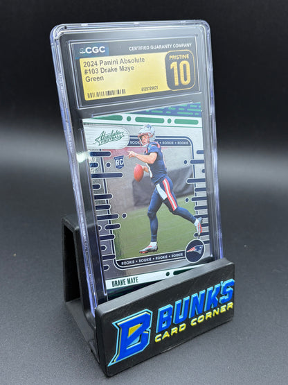 2024 Drake Maye Green Absolute CGC Pristine 10 RC