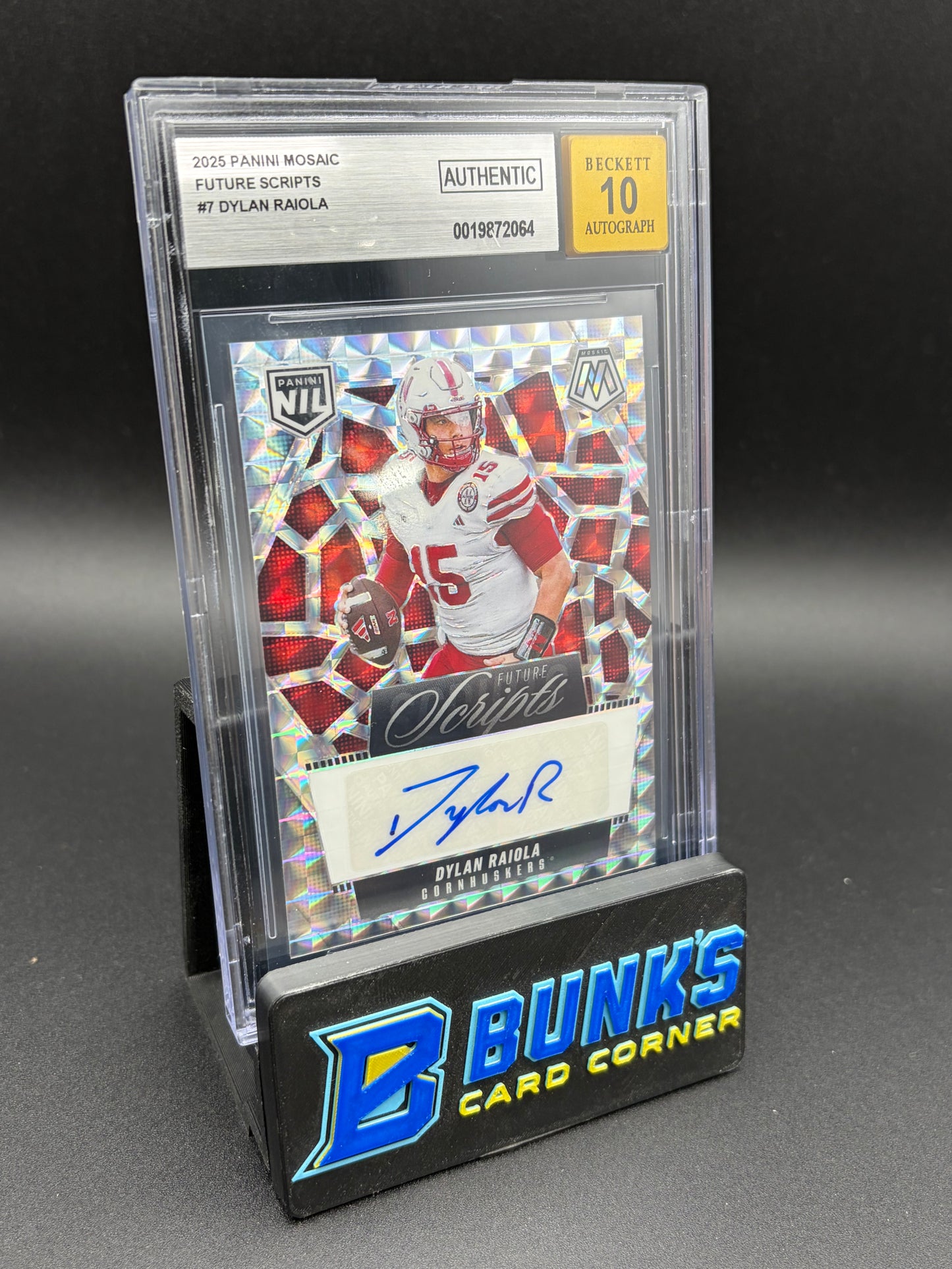 2025 Dylan Raiola Future Scripts Mosaic Beckett 10 Auto AU