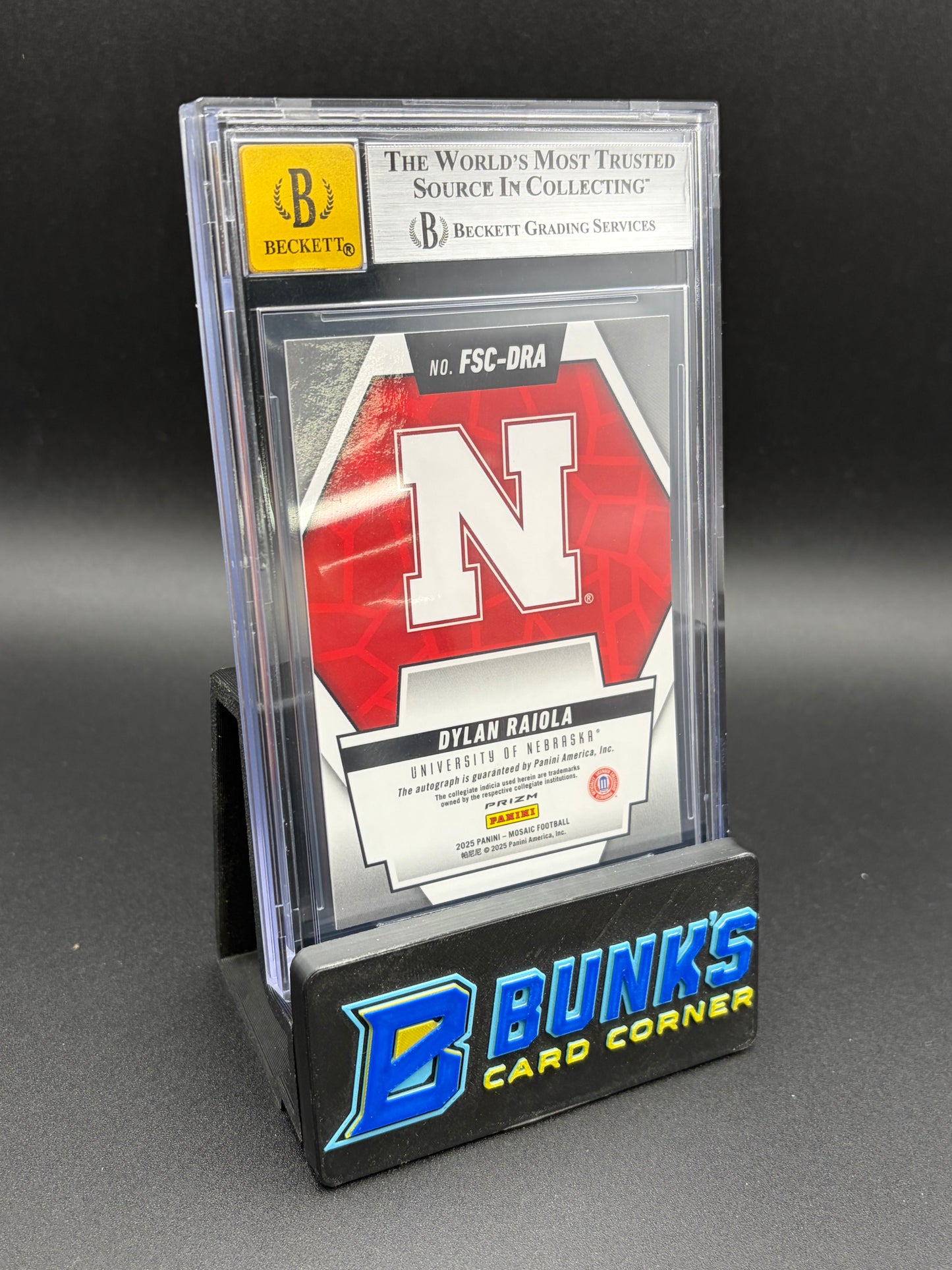 2025 Dylan Raiola Future Scripts Mosaic Beckett 10 Auto AU