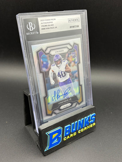 2023 Ivan Pace Jr Prizms Silver Auto Beckett AU RC