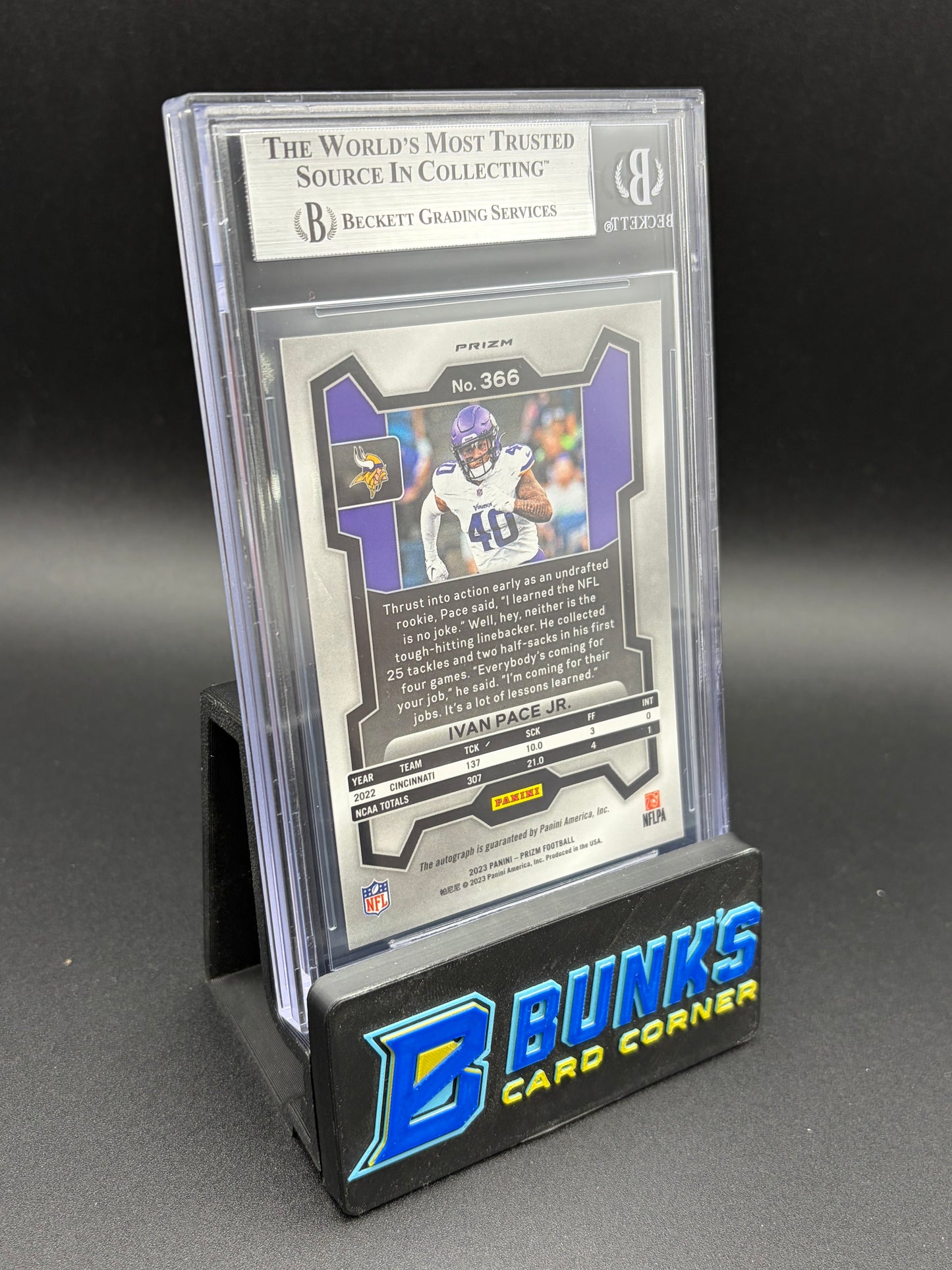 2023 Ivan Pace Jr Prizms Silver Auto Beckett AU RC
