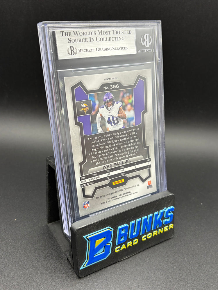 2023 Ivan Pace Jr Prizms Silver Auto Beckett AU RC