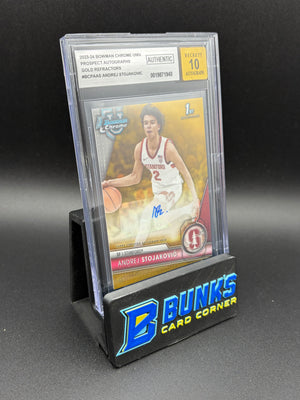 2023-24 Adrej Stojakovic Gold Refractors Autographs Beckett AU Auto 10 28/50