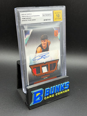 2023-24 Tyler herro Triple Relics Auto Prime Bronze AU Beckett Auto 10 10/20