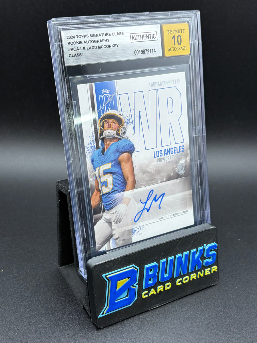 2024 Ladd McConkey Rookie Auto Signature Class Beckett AU Auto 10 RC
