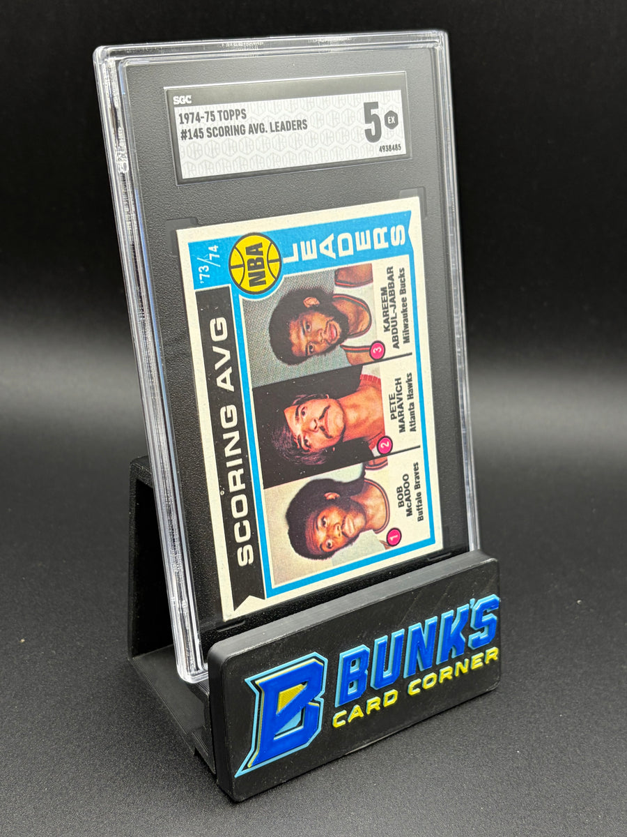 1974-75 Bob McAdoo & Pete Maravich & Kareem Abdul-Jabbar Scoring AVG Leaders SGC 5
