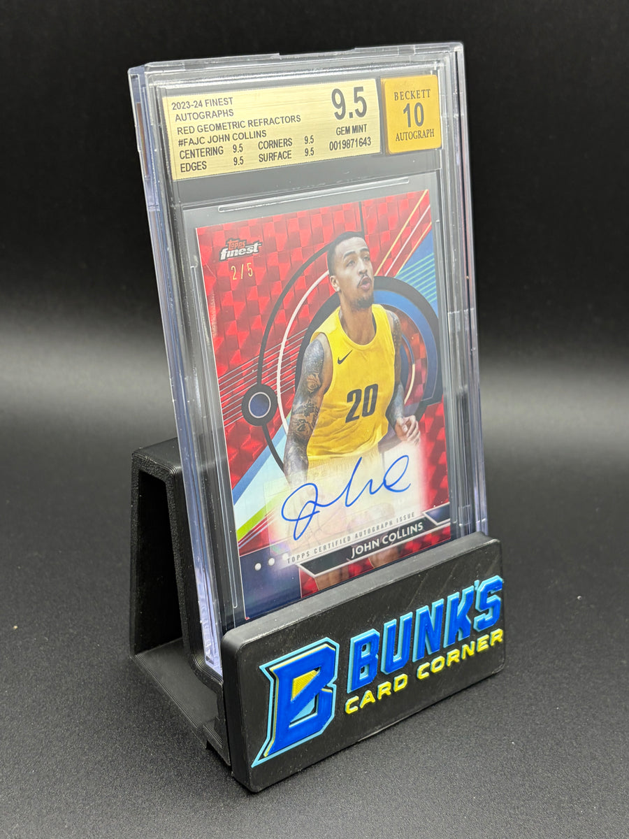 2023-24 John Collins Red Geometric Refractors Auto Beckett 9.5 AU Auto 10 2/5