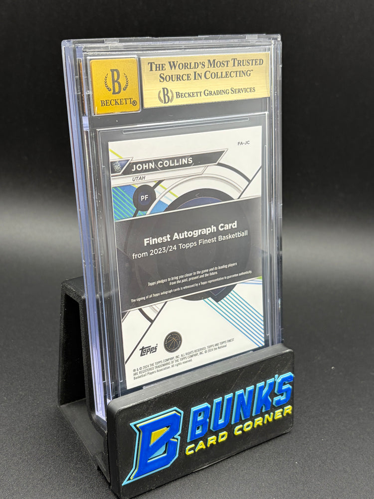 2023-24 John Collins Red Geometric Refractors Auto Beckett 9.5 AU Auto 10 2/5