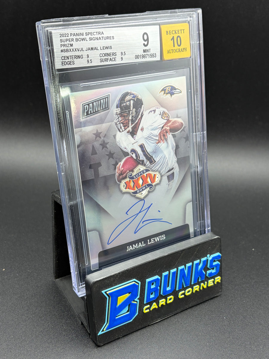 2022 Jamal Lewis Super Bowl Signatures Prizm Spectra Beckett 9 AU Auto 10