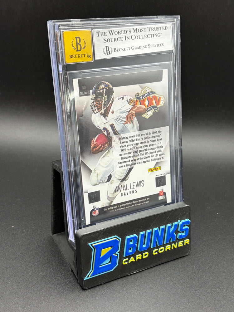 2022 Jamal Lewis Super Bowl Signatures Prizm Spectra Beckett 9 AU Auto 10