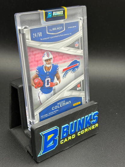 2024 Keon Coleman Panini Spectra Blue Auto RC 24/50