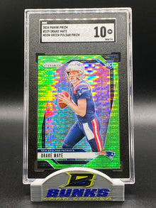 2024 Drake Maye Neon Green Pulsar Prizm SGC 10