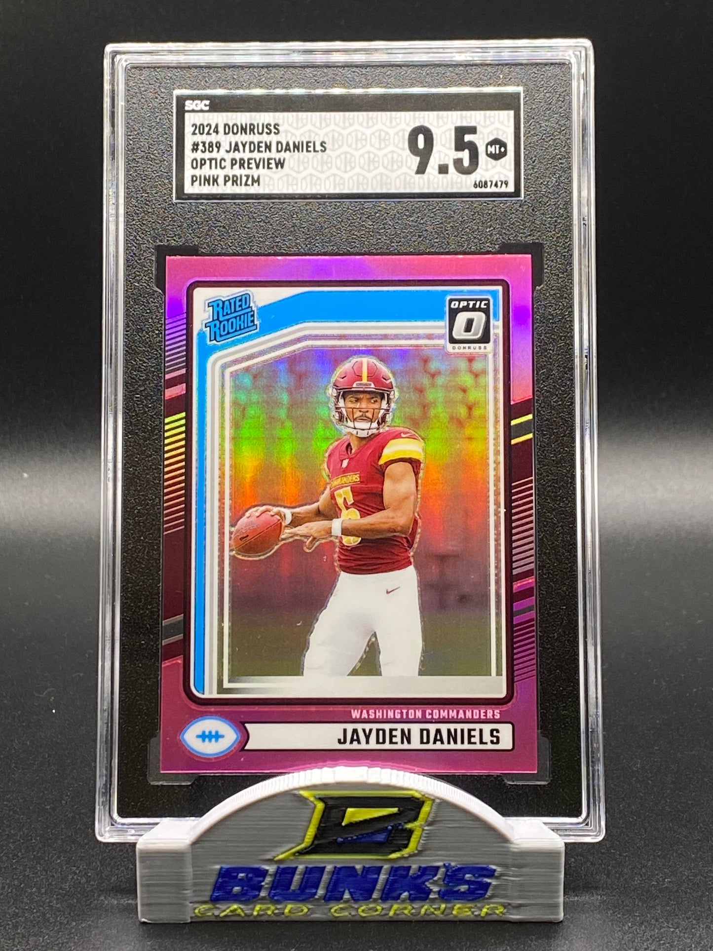 2024 Jayden Daniels Optic Preview Pink Prizm SGC 9.5 (Box 16)