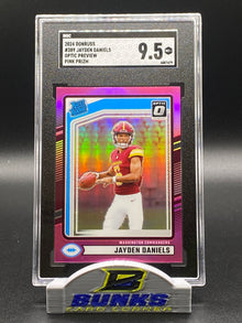 2024 Jayden Daniels Optic Preview Pink Prizm SGC 9.5 (Box 16)