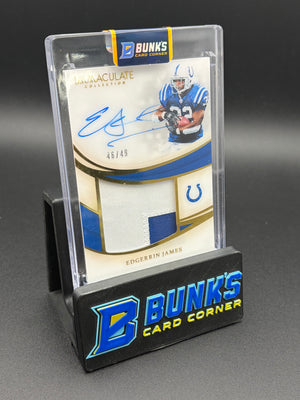 2019 Edgerrin James Immaculate Collection Auto Patch Panini 46/49
