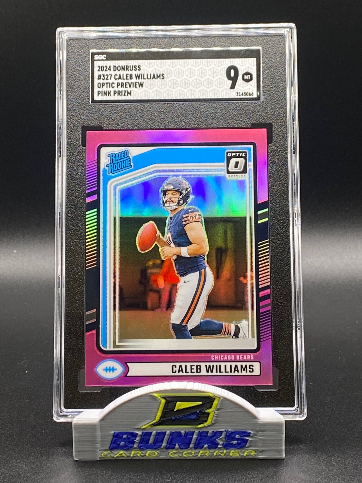 2024 Caleb Williams Optic Preview Pink Prizm SGC 9 (Box 16)