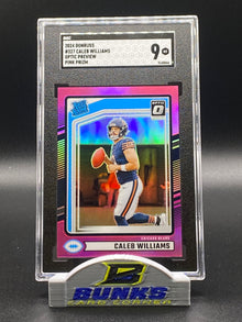 2024 Caleb Williams Optic Preview Pink Prizm SGC 9 (Box 16)