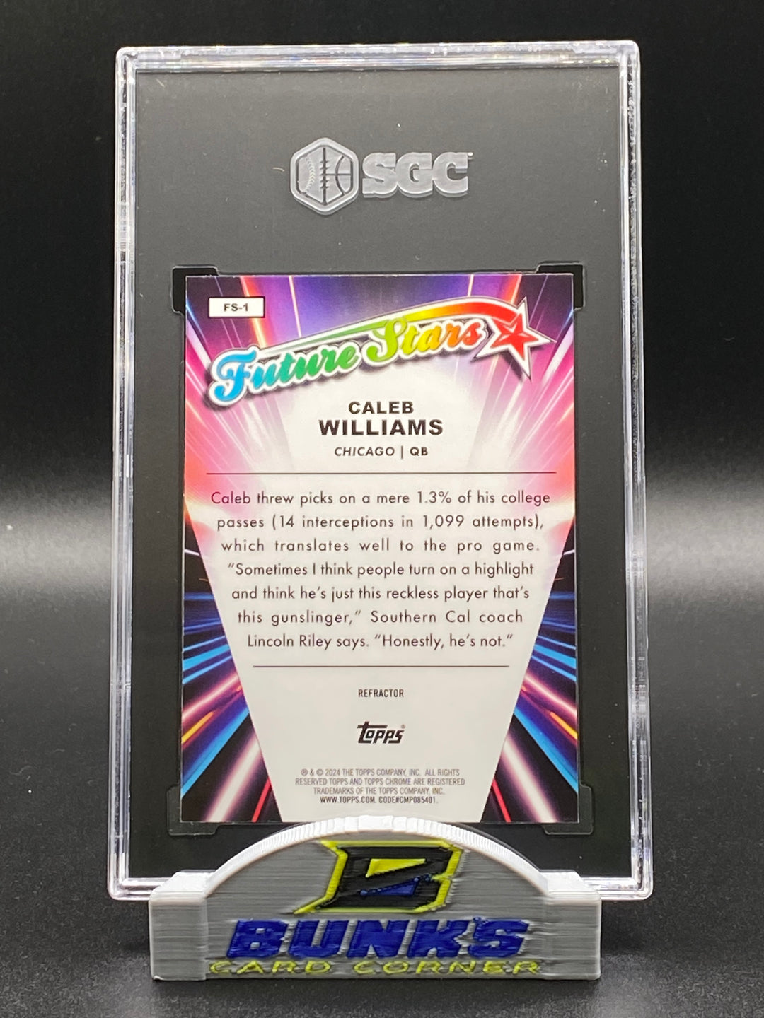 2024 Caleb Williams Future Stars Refractor SGC 10