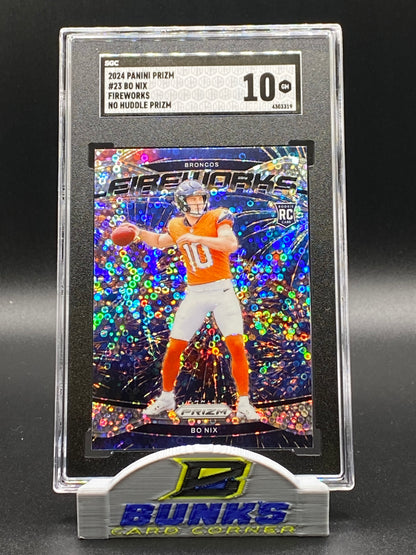 2024 Bo Nix Fireworks Ho Huddle Prizm SGC 10 (Box 16)